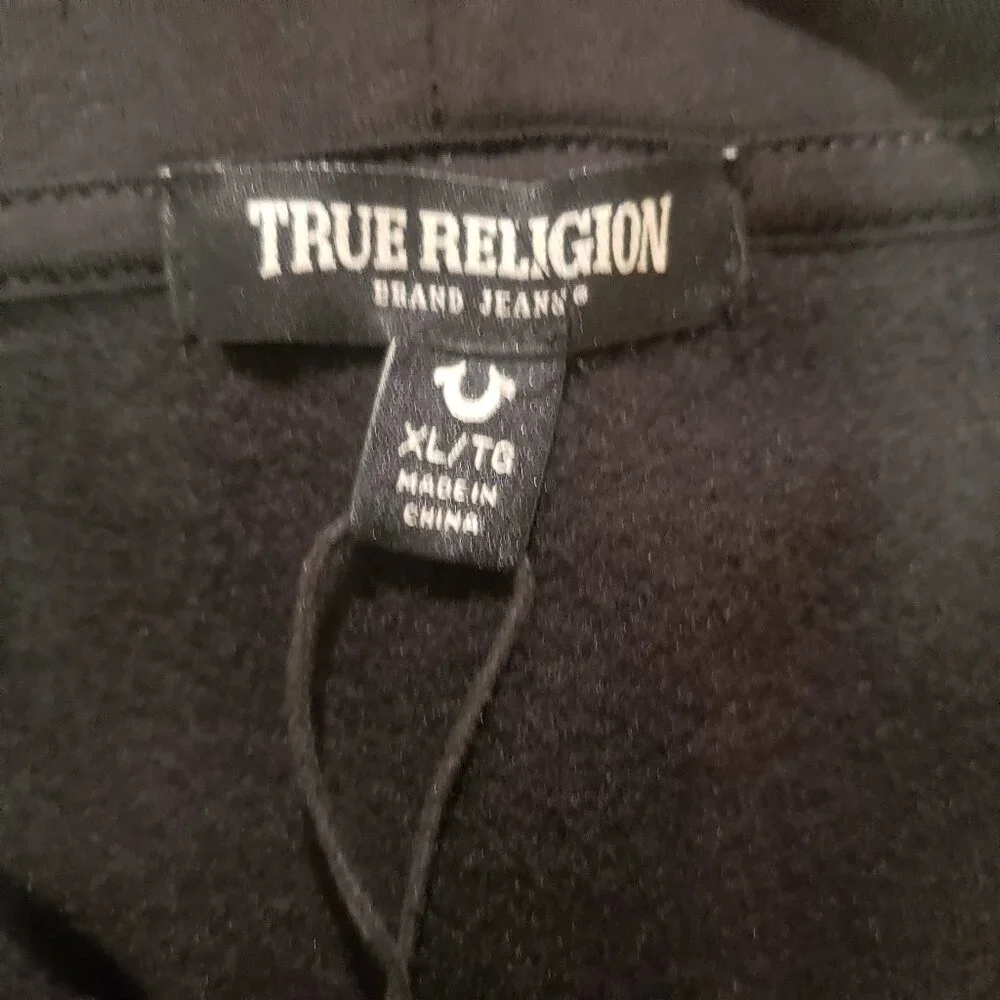 True Religion Men's Horseshoe Full-Zip Hoodie Black Size XL New‎ with Tags